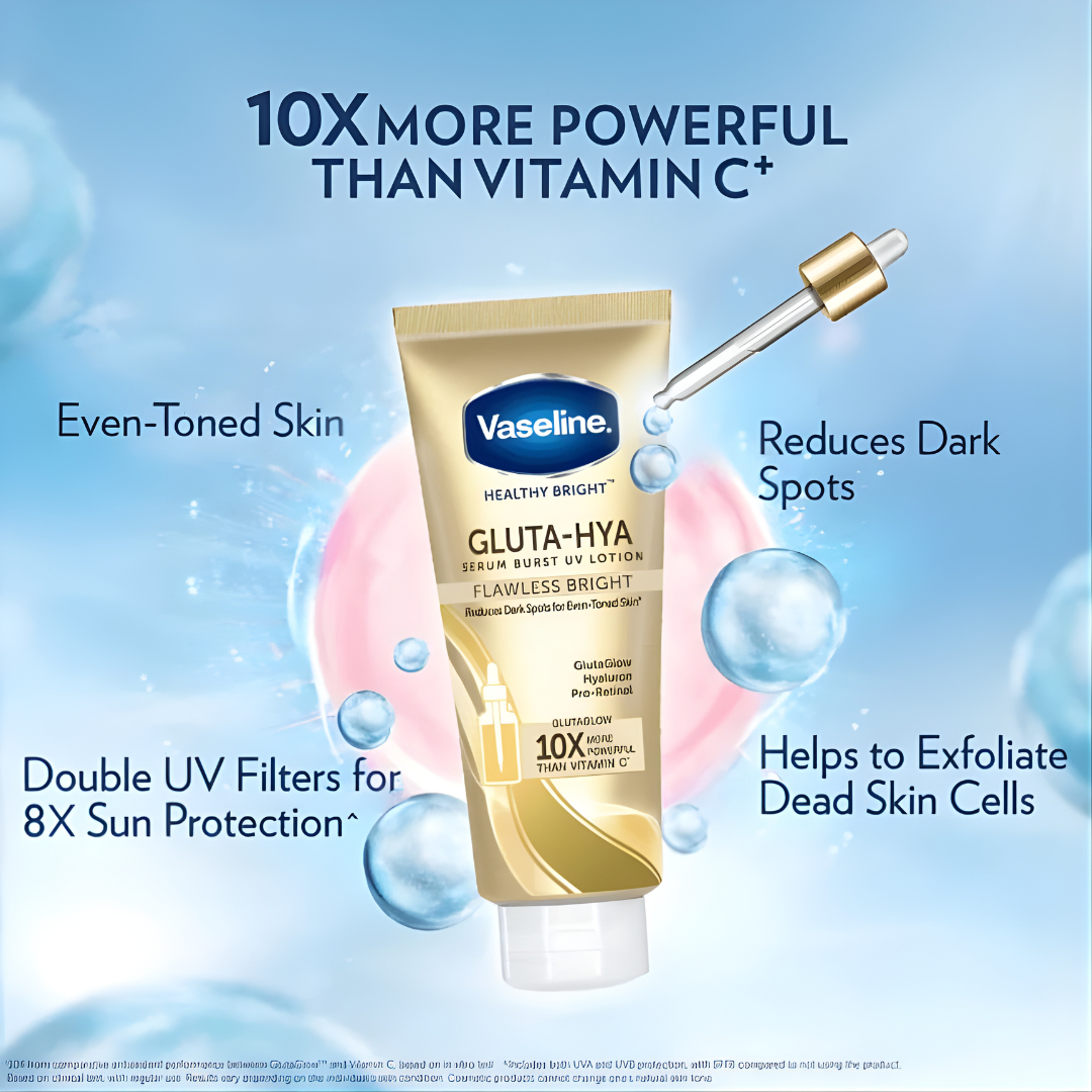 Vaseline Gluta-Hya Serum Burst UV Lotion – Flawless Glow (300ml)
