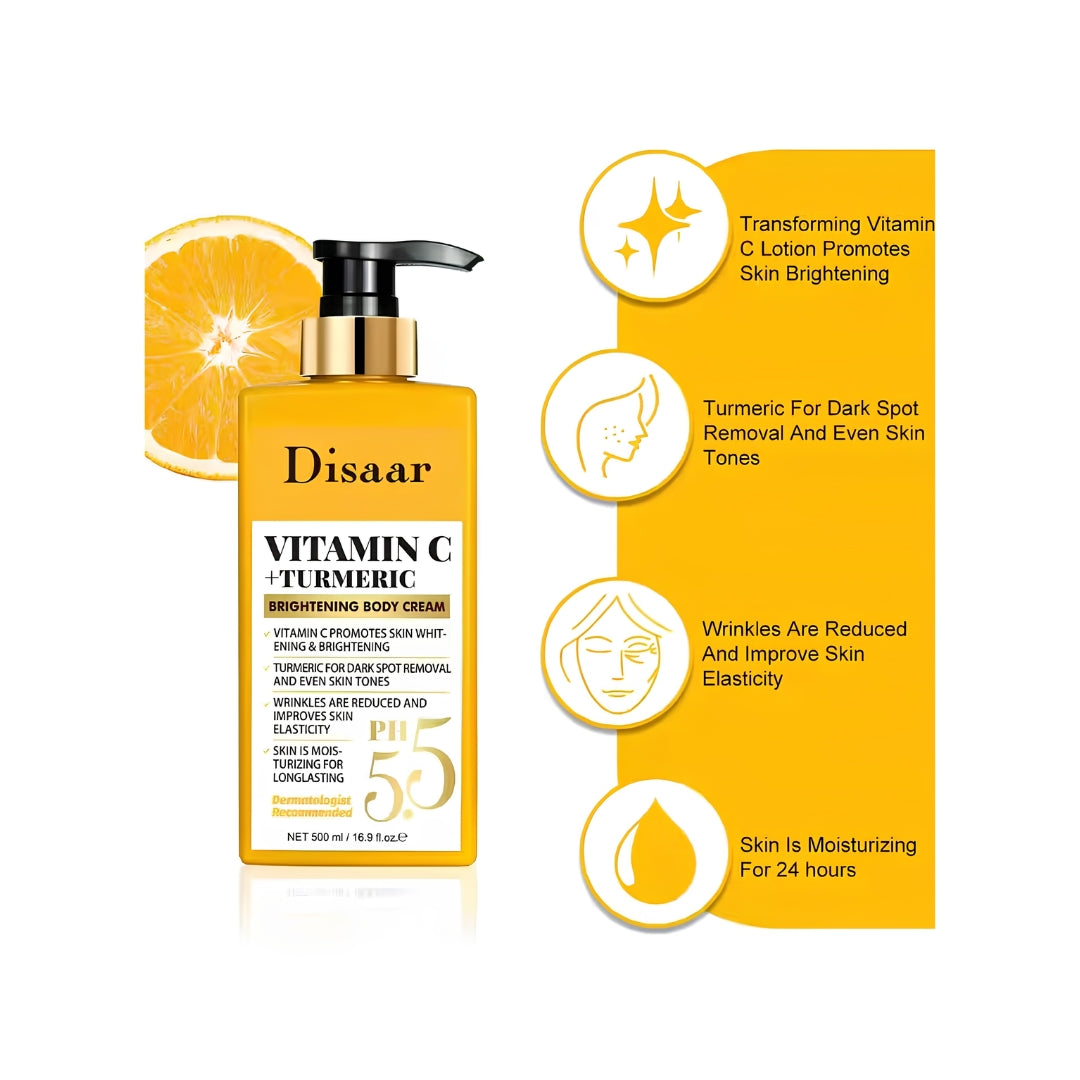 Disaar Vitamin C + Turmeric Brightening Body Cream (500ml)