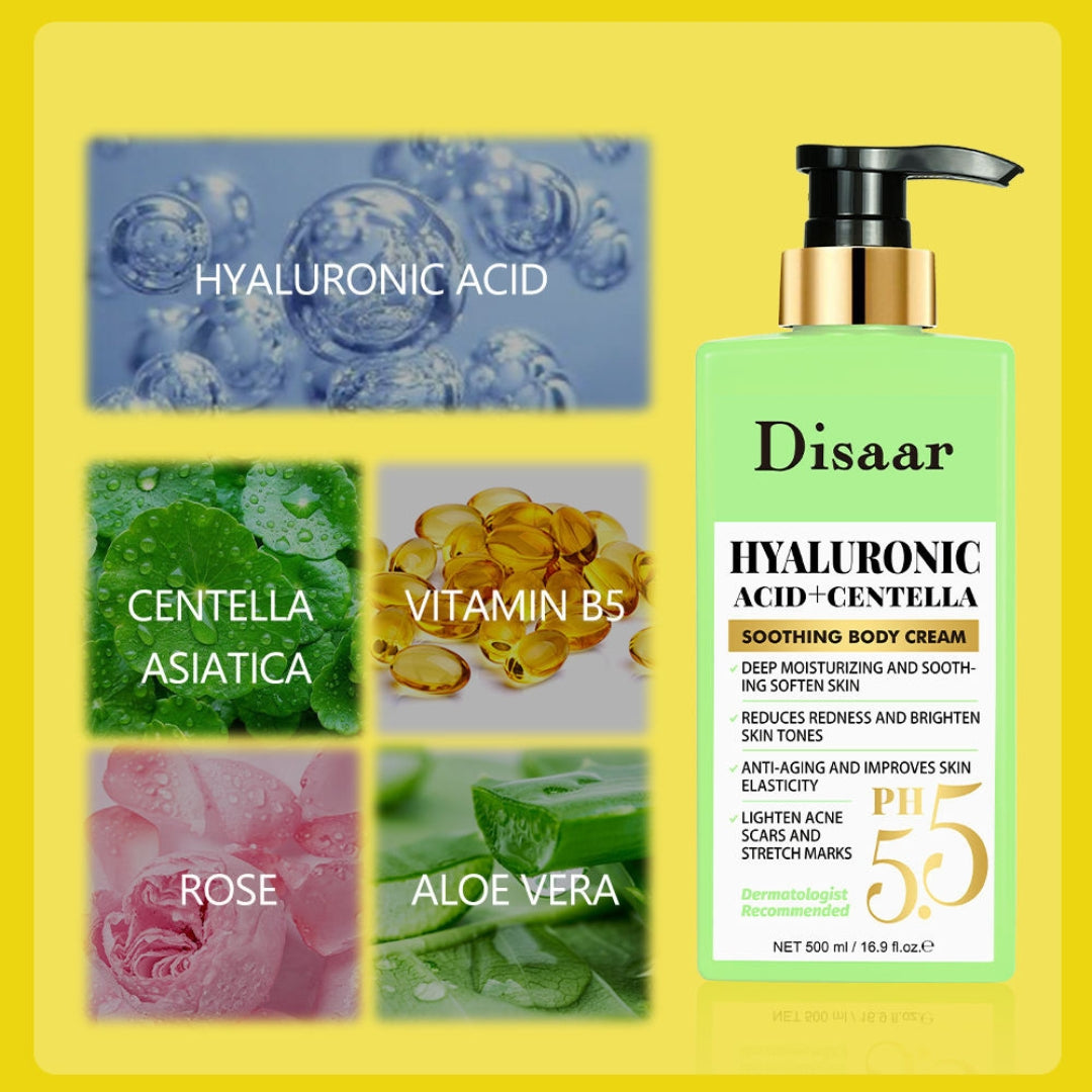 Disaar Hyaluronic Acid + Centella Soothing Body Cream (500ml)