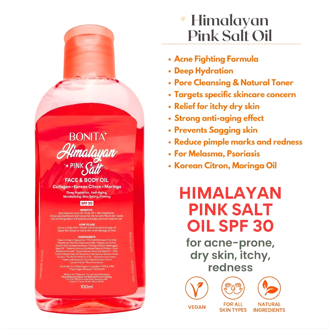 Bonita Himalayan Pink Salt Face & Body Oil SPF30 (100ml)
