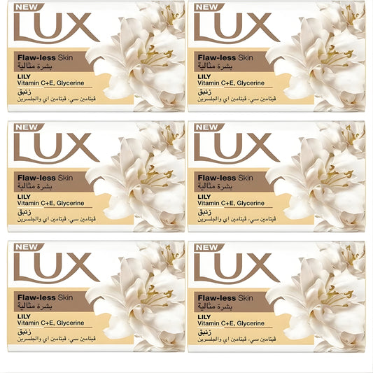 Lux Flaw-less Skin Lily Soap Bar with Vitamin C & E (120g x6)