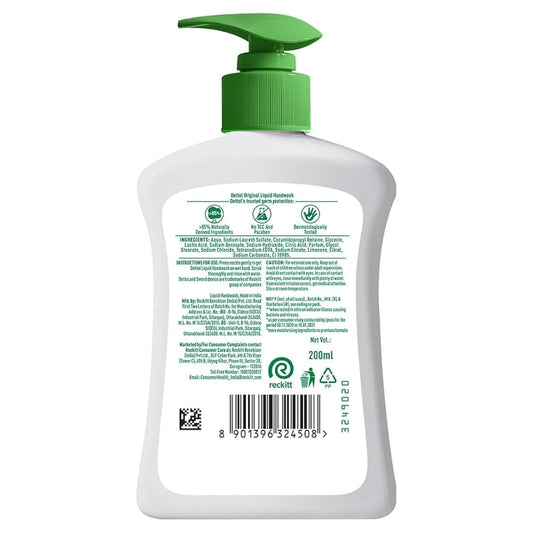 Dettol Original Anti-Bacterial Liquid Hand Wash (200ml)