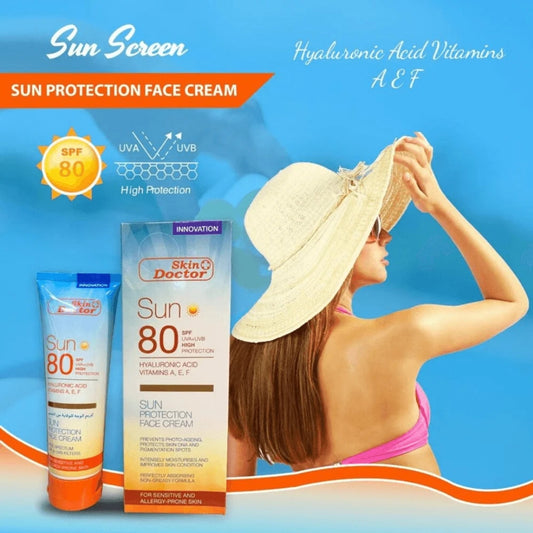 Skin Doctor Sun Protection Face Cream SPF 80 with Hyaluronic Acid (125ml)