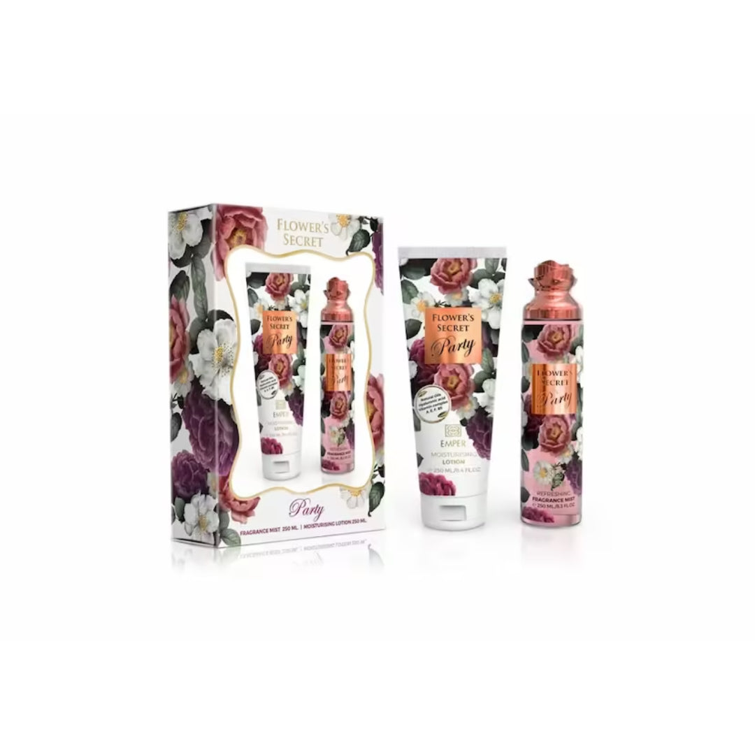Emper Flower’s Secret Party Gift Set 250ml Body Mist & 250ml Lotion