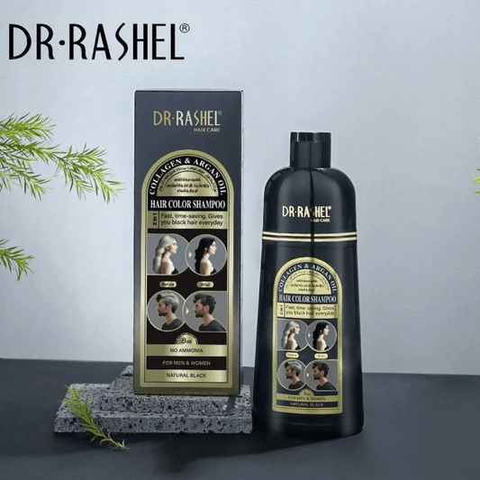 Dr.Rashel Collagen & Argan Oil Hair Color Shampoo – Natural Black (400ml)