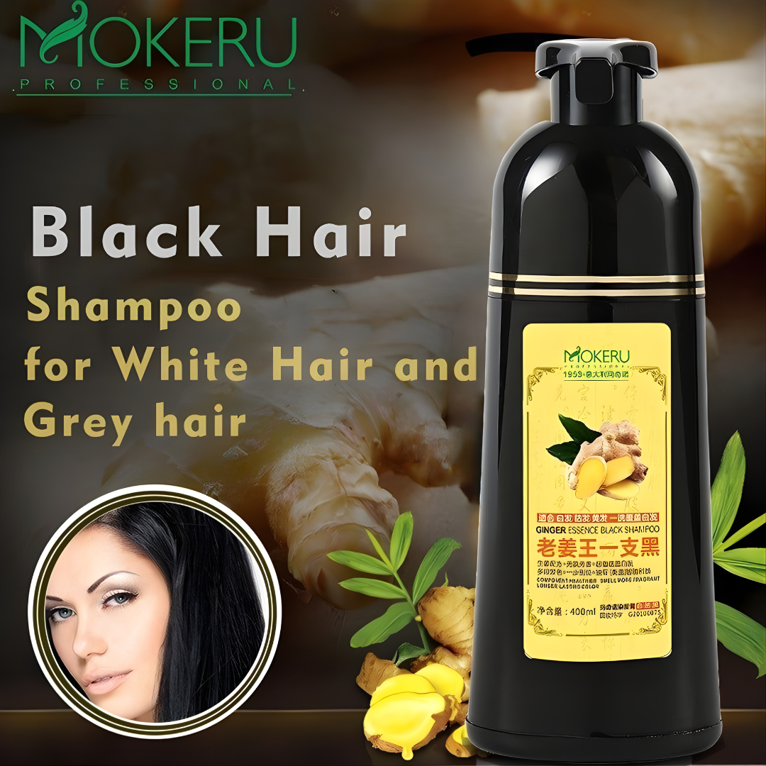 Mokeru Ginger Essence Black Hair Dye Shampoo (500ml)