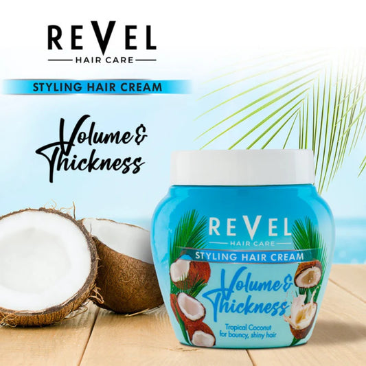 REVEL Volume & Thickness Styling Hair Cream with Tropical Coconut (400ml)