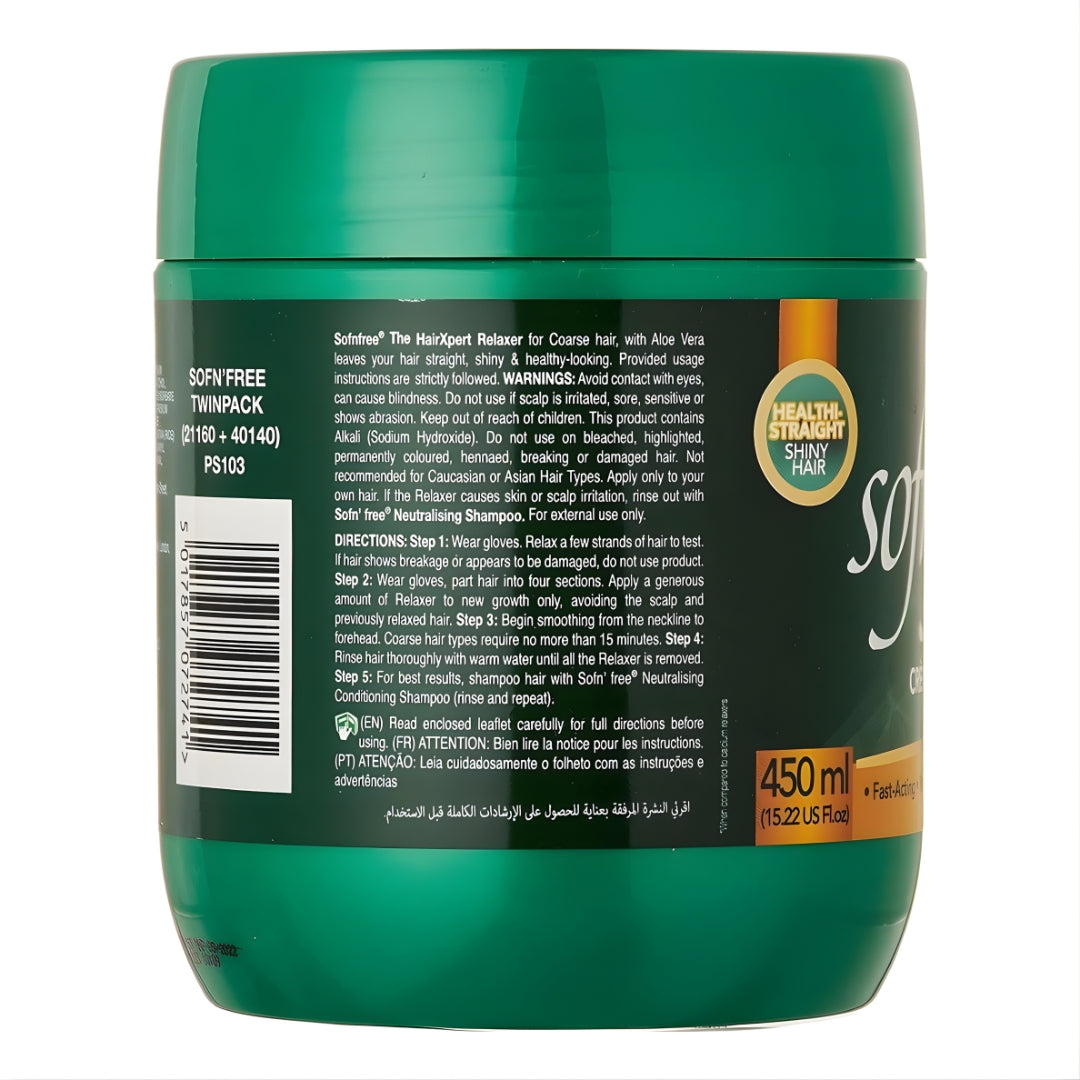 Sofnfree Cortical Creme Relaxer HairXpert for Coarse Hair – 450ml