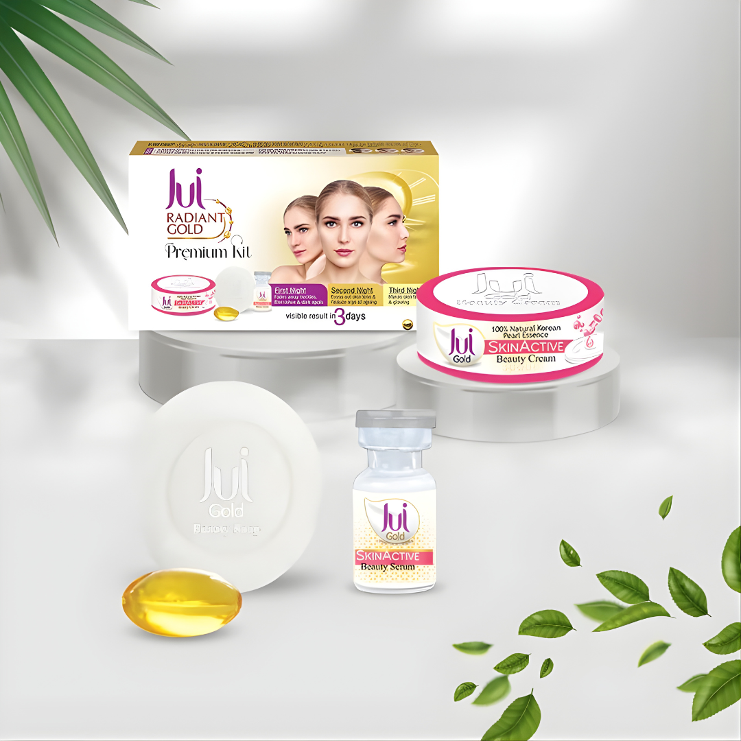 JUI Radiant Gold Premium Kit – Soap, Cream, Serum & Capsules