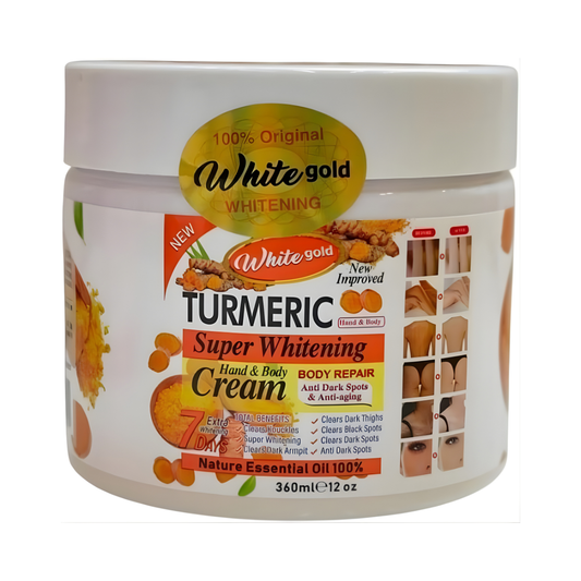 White Gold Turmeric Super Whitening Hand & Body Cream (360ml)