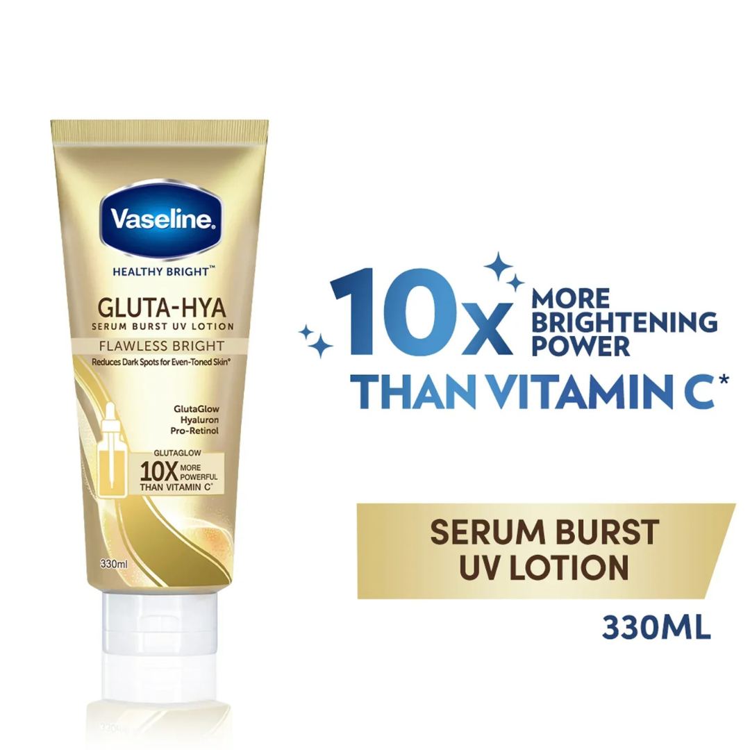 Vaseline Gluta-Hya Serum Burst UV Lotion Flawless Glow (330ml)