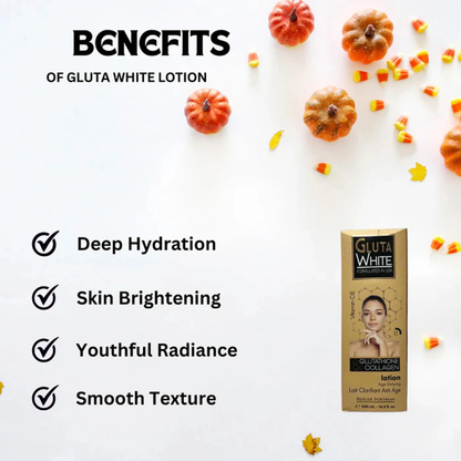 Gluta White Glutathione & Collagen Brightening Body Lotion (500ml)