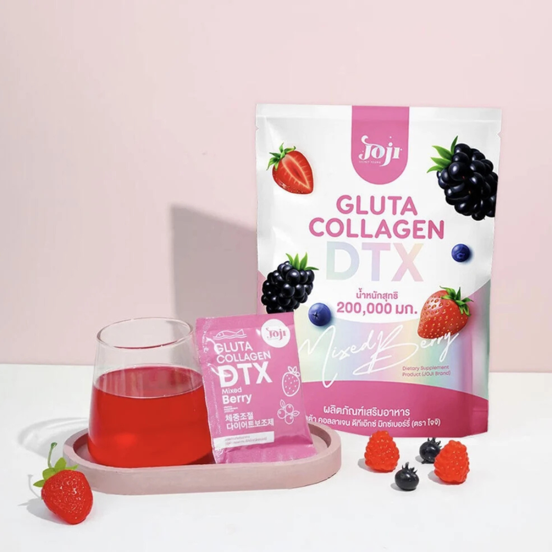 JOJI Gluta Collagen DTX Fiber Drink – Mixed Berry Formula (10 Sachets)