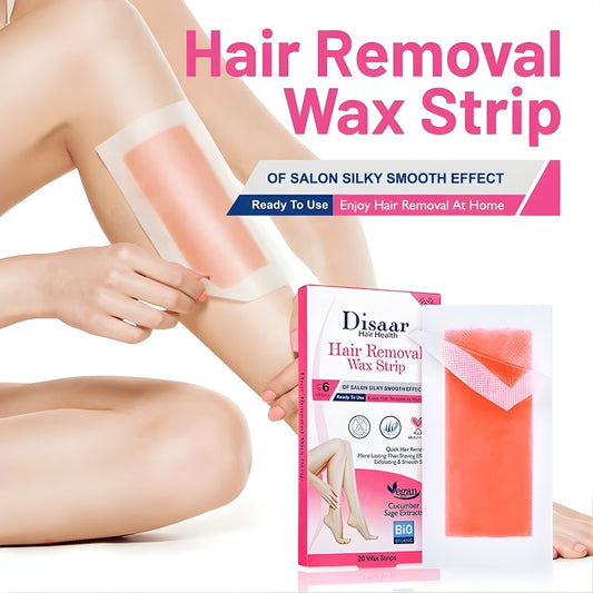 Disaar Hair Removal Wax Strips for Normal Skin – 20 Wax Strips