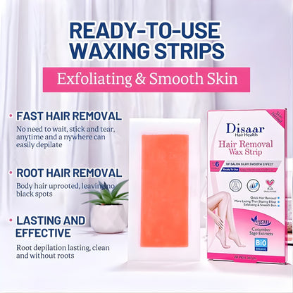 Disaar Hair Removal Wax Strips for Normal Skin – 20 Wax Strips