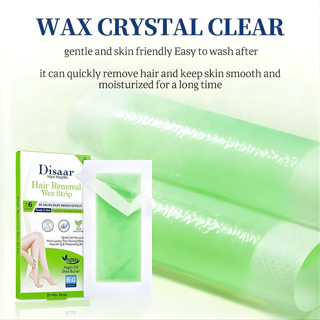 Disaar Hair Removal Wax Strips for Dry Skin – 20 Wax Strips