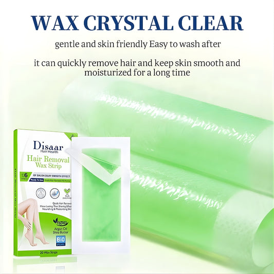 Disaar Hair Removal Wax Strips for Dry Skin – 20 Wax Strips