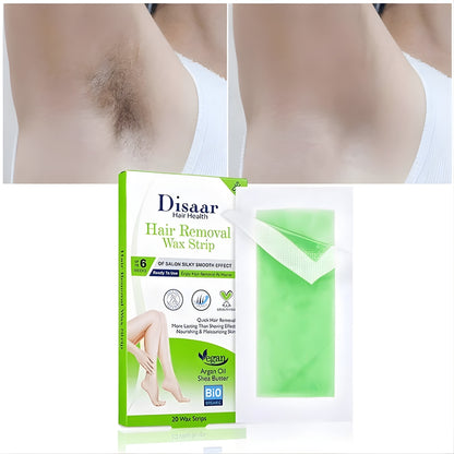 Disaar Hair Removal Wax Strips for Dry Skin – 20 Wax Strips