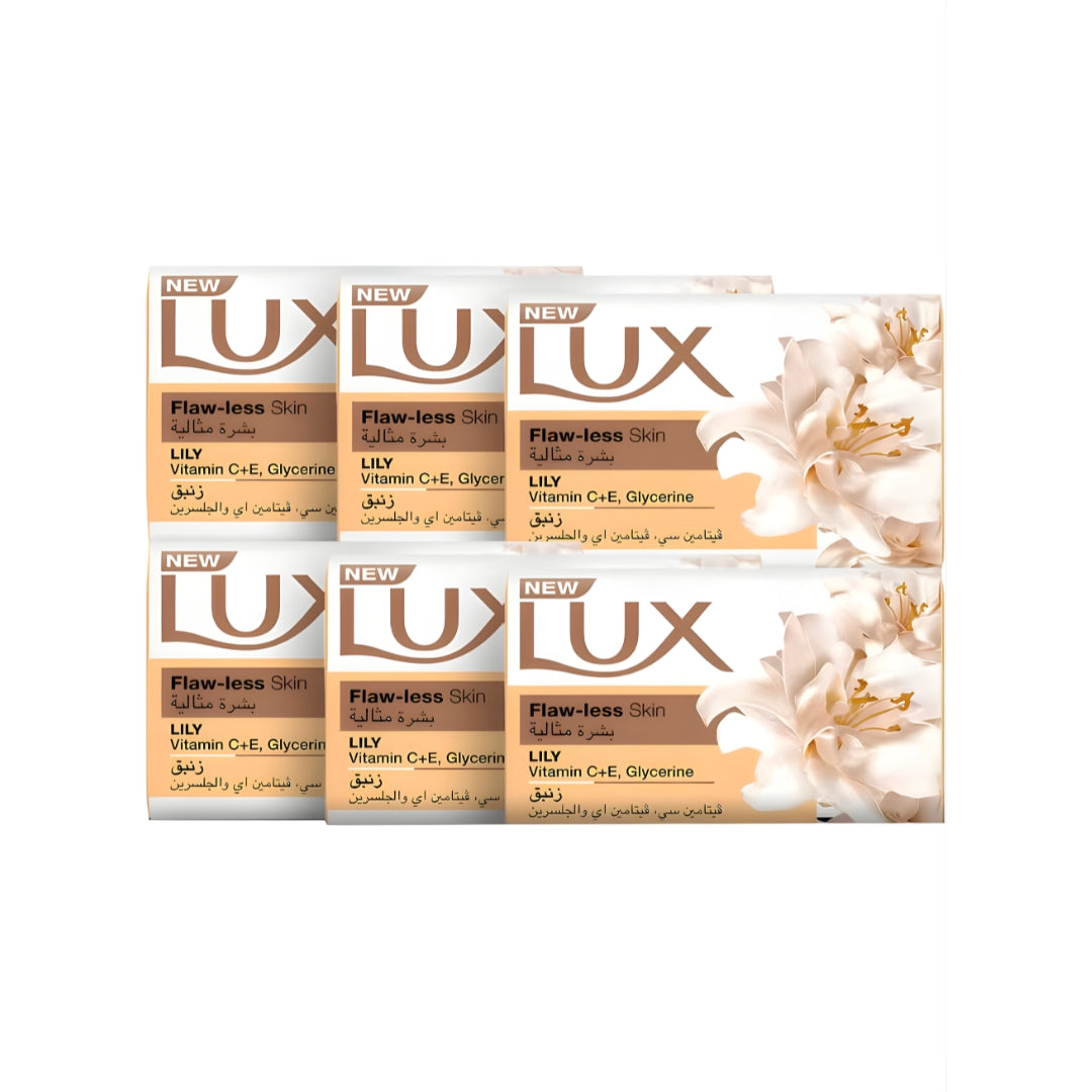 Lux Flaw-less Skin Lily Soap Bar with Vitamin C & E (120g x6)