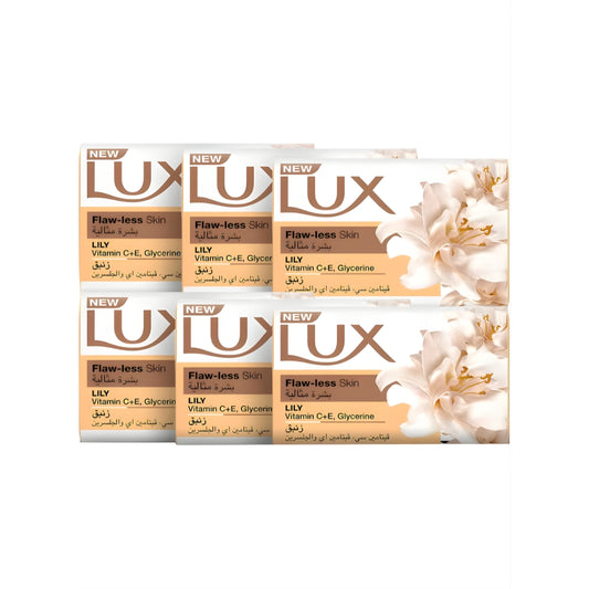 Lux Flaw-less Skin Lily Soap Bar with Vitamin C & E (120g x6)