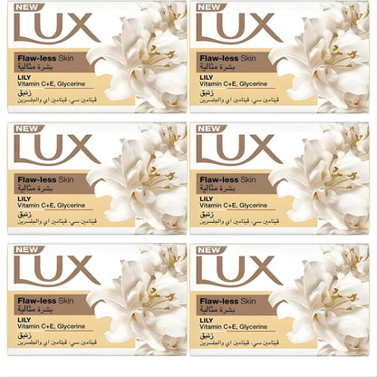 Lux Flaw-less Skin Lily Soap Bar with Vitamin C & E (120g x6)