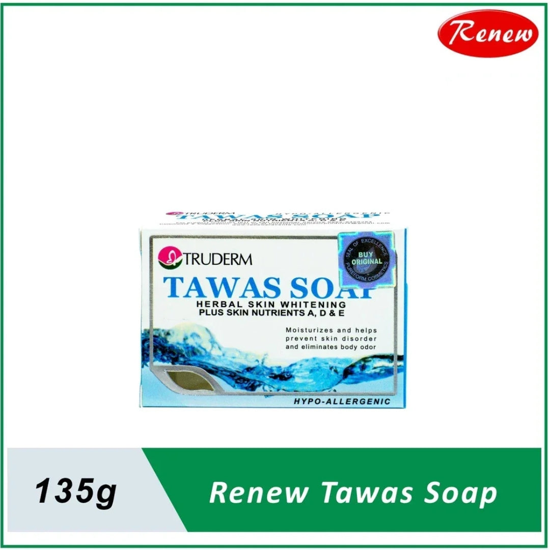 Truderm Tawas Herbal Skin Whitening Soap with Vitamins A, D & E (135g)