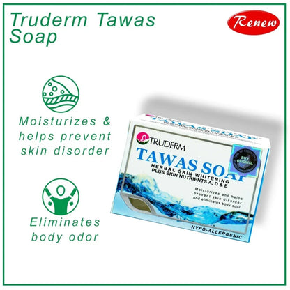 Truderm Tawas Herbal Skin Whitening Soap with Vitamins A, D & E (135g)