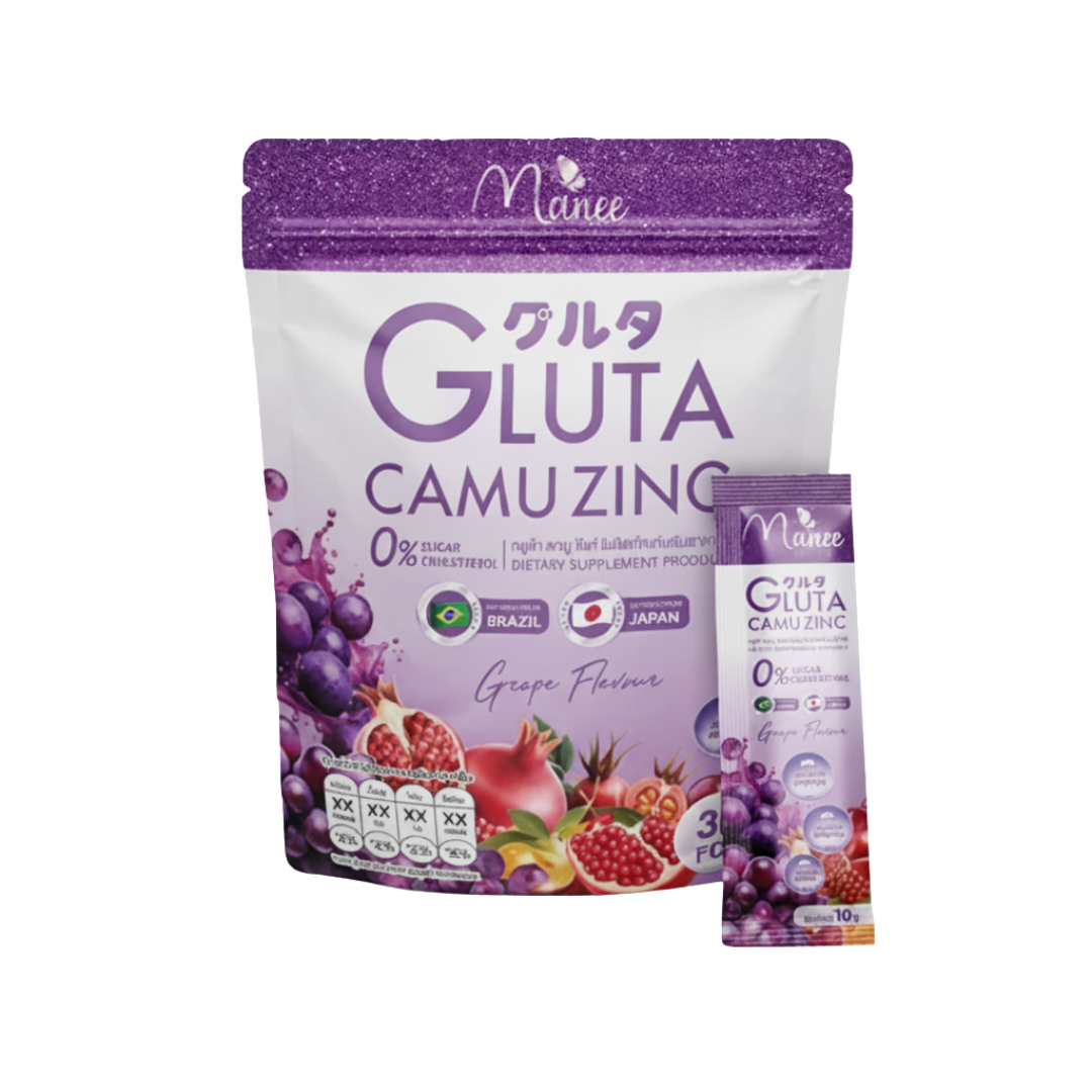 Manee Gluta Camu Zinc Grape Flavour Supplement (30 Sachets)