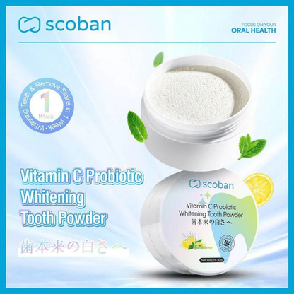 Scoban Vitamin C Probiotic Brightening Tooth Powder (50g)