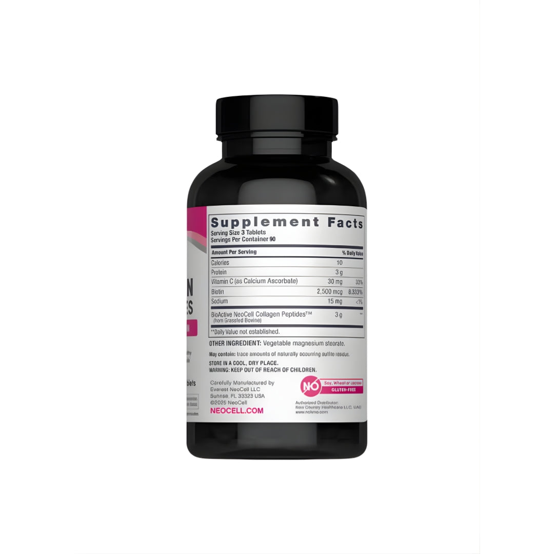 NeoCell Grassfed Collagen Peptides + Vitamin C & Biotin (270 Tablets)