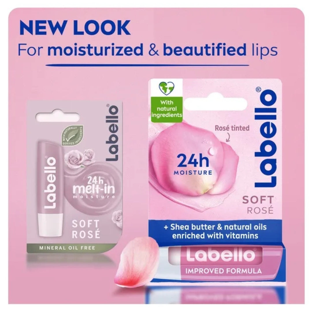 Labello Soft Rosé Lip Balm (4.8g)