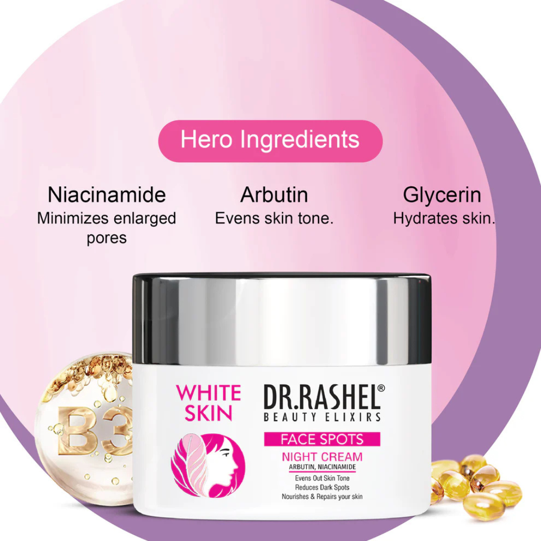 Dr.Rashel White Skin Fade Spots Night Cream with Niacinamide & Arbutin (50g)