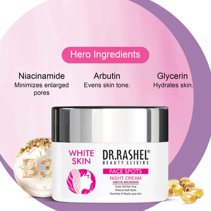 Dr.Rashel White Skin Fade Spots Night Cream with Niacinamide & Arbutin (50g)