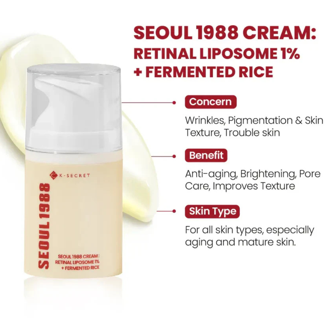 K-SECRET Seoul 1988 Retinol Liposome Cream with Fermented Rice (50ml)