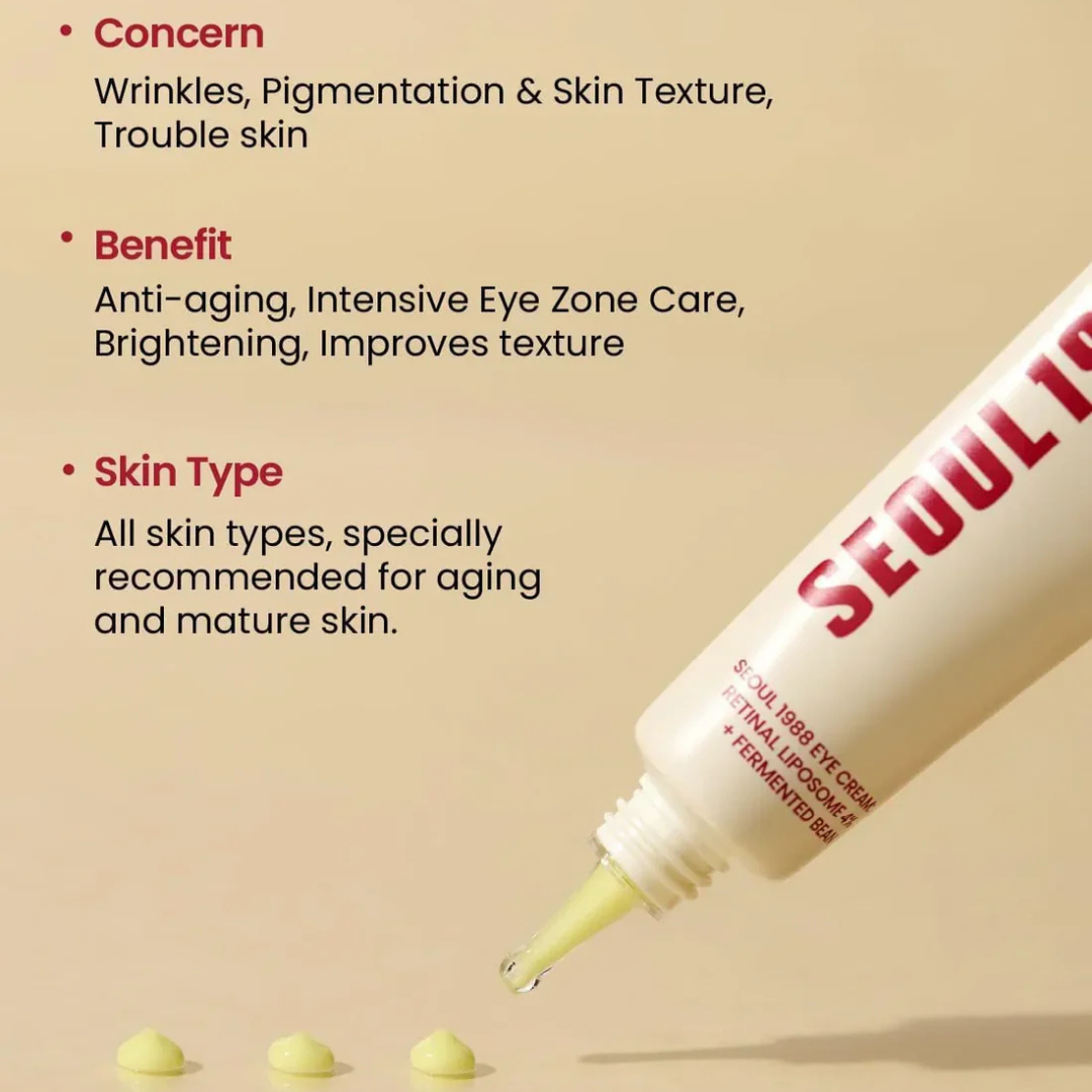 K-Secret Seoul 1988 Eye Cream with Retinal Liposome & Fermented Bean (30ml)
