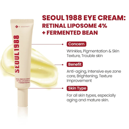 K-Secret Seoul 1988 Eye Cream with Retinal Liposome & Fermented Bean (30ml)