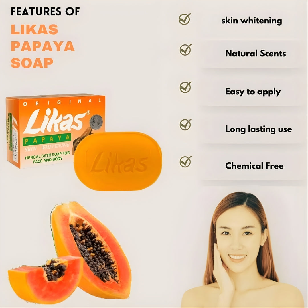Likas Papaya Skin Whitening Fairness Soap (135g)