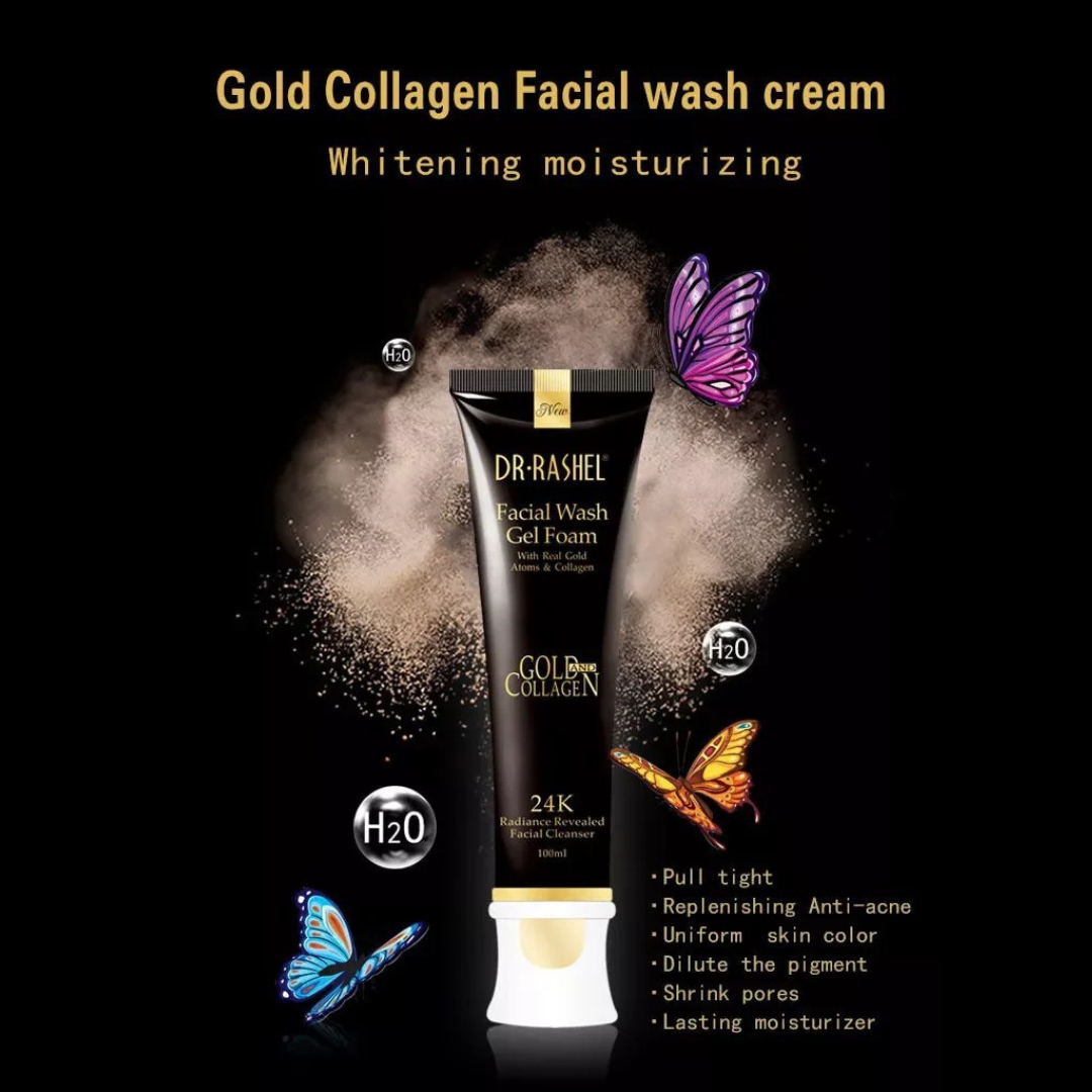 Dr.Rashel 24K Gold & Collagen Facial Wash Gel Foam (100ml)