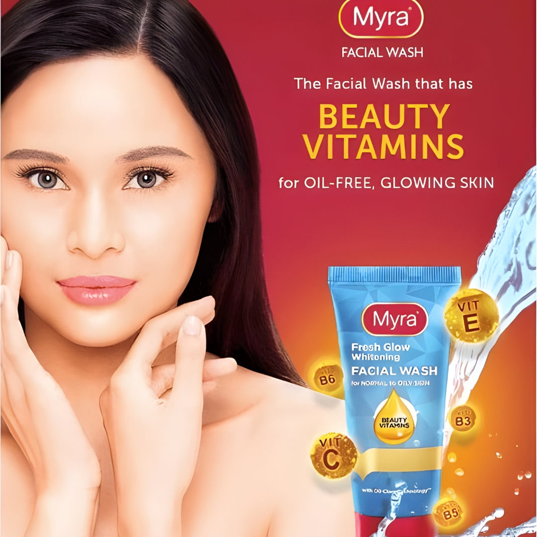 Myra Fresh Glow Whitening Facial Wash - 50ml