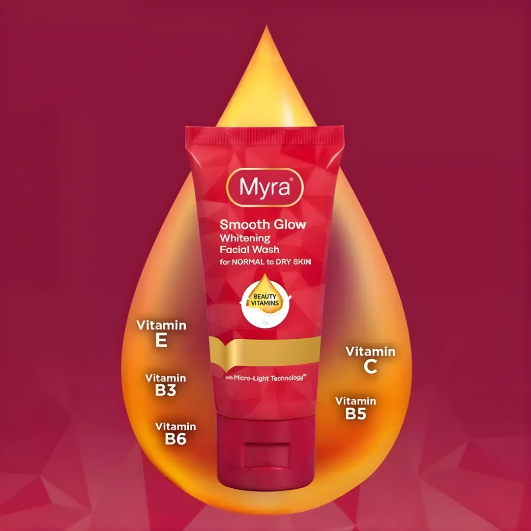 Myra Smooth Glow Whitening Facial Wash - 50ml