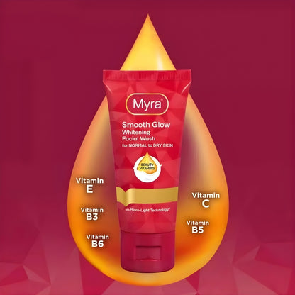 Myra Smooth Glow Whitening Facial Wash - 50ml