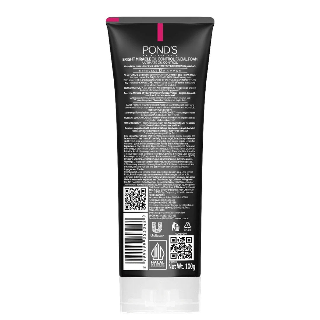 Ponds Ultimate Oil Control Activated Charcoal Facial Foam - 100g