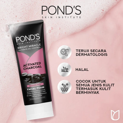 Ponds Ultimate Oil Control Activated Charcoal Facial Foam - 100g