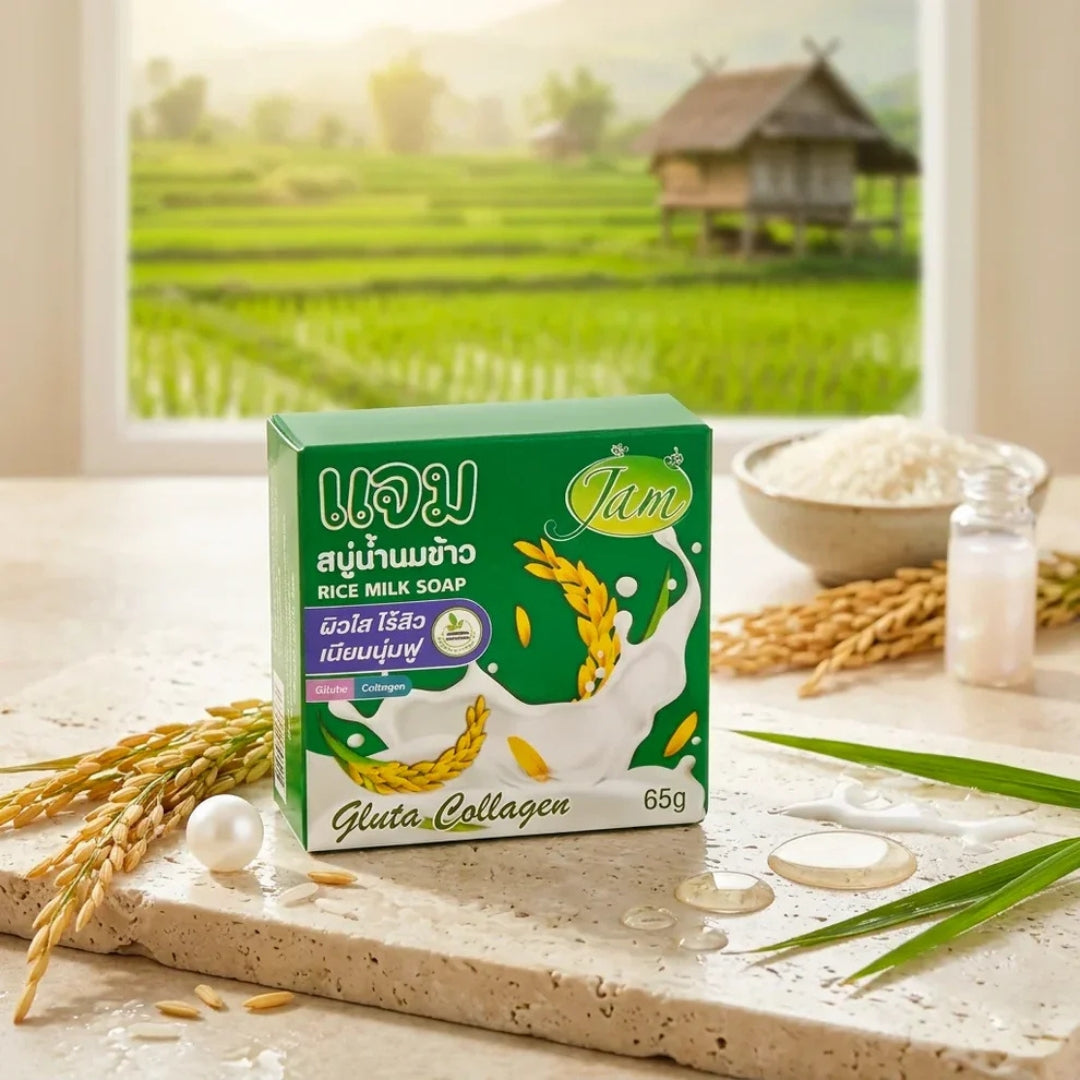 Jam Gluta Collagen Rice Milk Soap Thailand (65g)