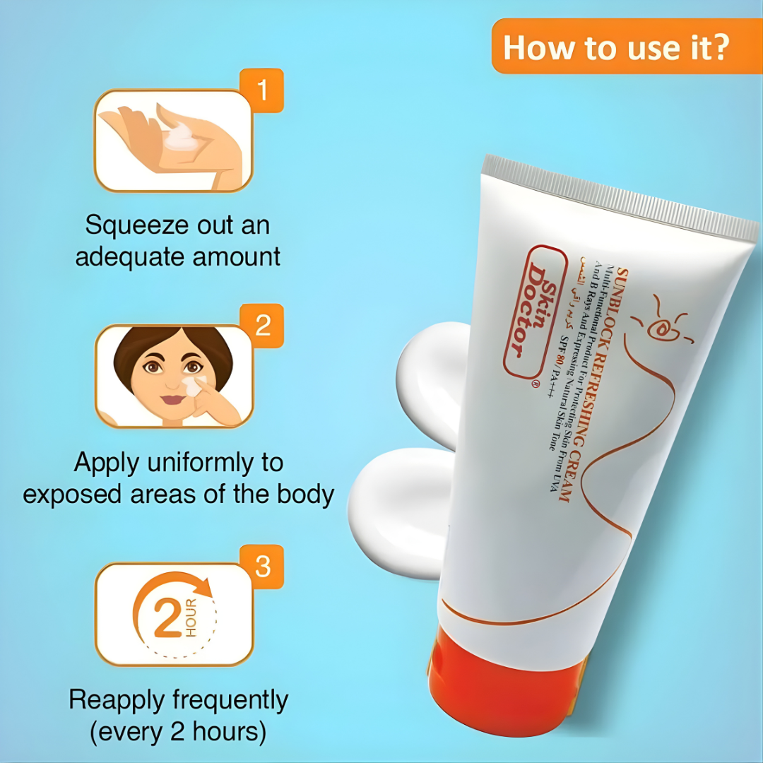 Skin Doctor Sunblock Refreshing Cream SPF 80 – 150g