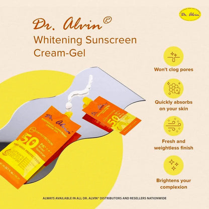 Dr. Alvin Whitening Sunscreen Cream-Gel SPF50 PA++++ (50ml)
