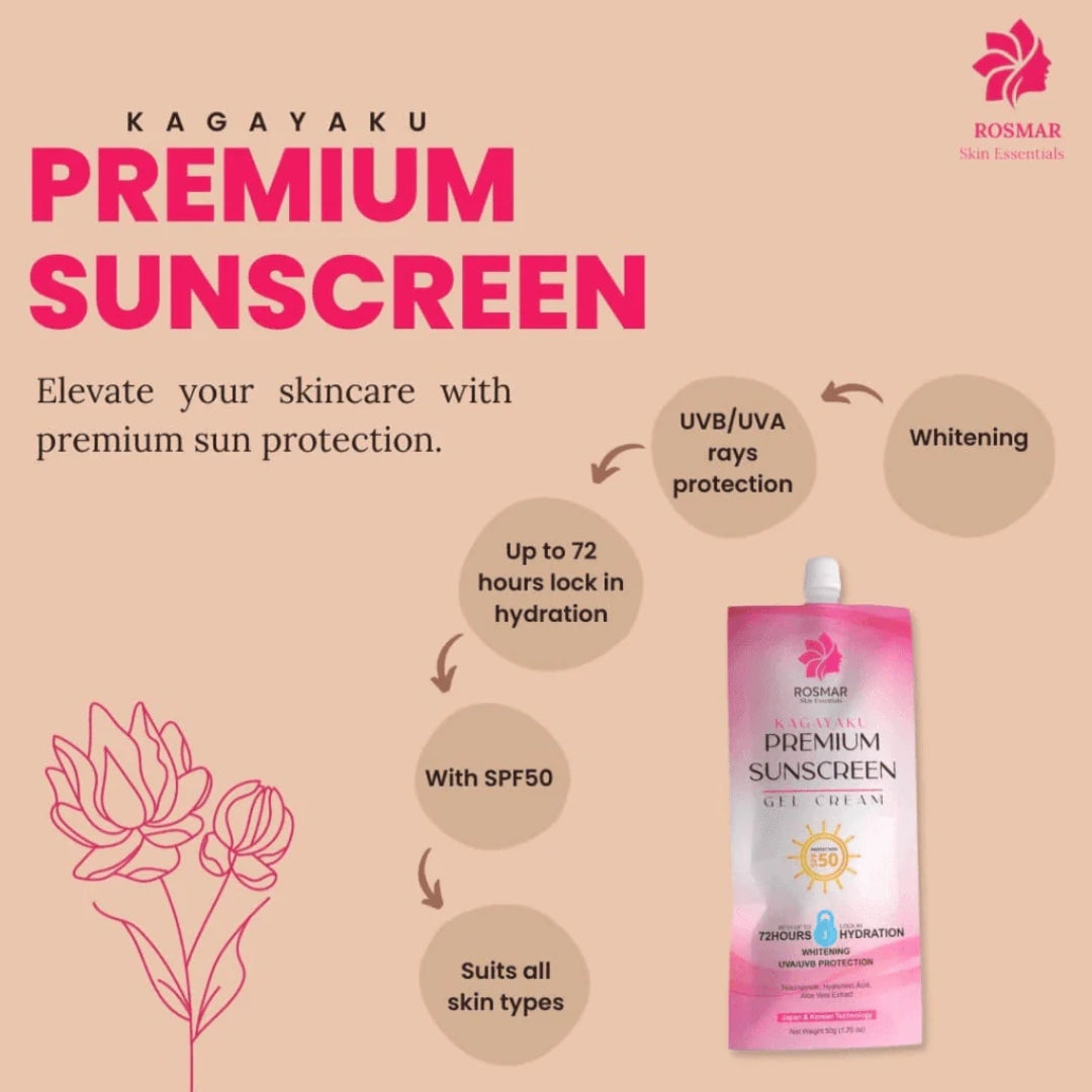 Rosmar Kagayaku Premium Sunscreen Gel Cream SPF50 (50g)