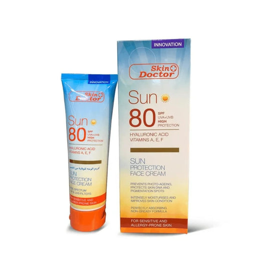 Skin Doctor Sun Protection Face Cream SPF 80 with Hyaluronic Acid (125ml)