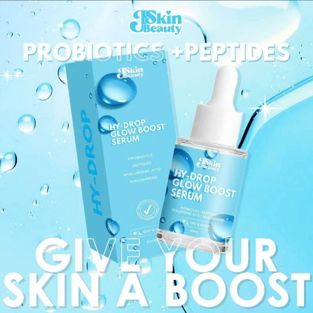J Skin Beauty Hy-Drop Glow Boost Serum – Probiotics & Peptides (30ml)