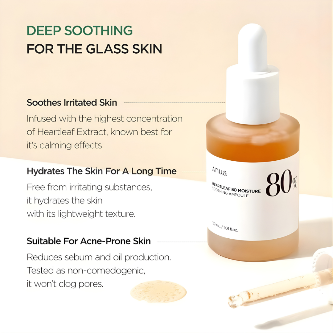 Anua Heartleaf 80% Moisture Soothing Ampoule (30ml)
